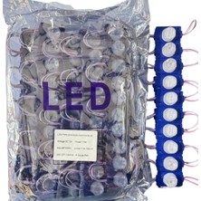 Powerr Led Aydınlatma 100 Adet 12 Volt 1.5 Watt Tek Lensli Mavi 3030 LED Modül IP65 1 Paket