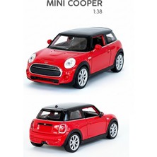 Craftivio Kırmızı 1:38 Ölçek Die Cast Kapıları Açılır Lisanslı Mini Cooper Metal Model Araba