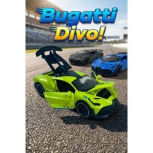 Craftivio Bugatti Divo Metal Model Araba Çek Bırak - Sesli ve Işıklı Kapıları Açılan Diecast Oyuncak 15 cm
