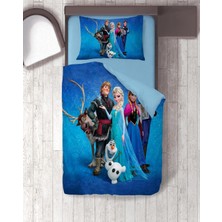 Sarel Elsa Frozen Baskılı 3D Tek Kişilik Nevresim Takımı