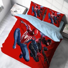 Sarel Örümcek Adam Baskılı 3D Çift Kişilik Nevresim Takımı