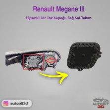 AutoPit 3D Renault Megane 3(2008-2016) Uyumlu Far Toz Kapağı  Sağ Sol Takım