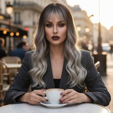 Sb Shopping Dalgalı Kısa Perçemli Fiber Sentetik Peruk / Ombre ve Röfleli