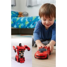 Craftivio 1 Adet Sürtmeli Transformers Robota Dönüşen Oyuncak Araba 13 cm