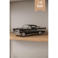 Craftivio Siyah 1:18 Ölçek Die Cast Ince Detay 1957 Chevy Bel Air Oyuncak Metal Klasik Koleksiyon Model Araba