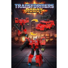 Craftivio Dönüşen Robot Araba Itfaiye Kurtarma Aracı 2'si 1 Arada Silahlı Figür Oyuncak (17 Cm)