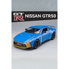 Craftivio Mavi Işıklı Sesli 1:24 Ölçek Ince Detay Açılır Kapı Nissan GT-R50 Premium Model Araba