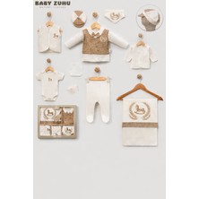 Baby Zuhu Erkek Bebek 10’lu Hastane Çıkışı Seti – Yelekli, Şapkalı, %100 Pamuk Yenidoğan Takımı