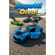 Craftivio Bugatti Divo Metal Model Araba Çek Bırak - Sesli ve Işıklı Kapıları Açılan Diecast Oyuncak 15 cm