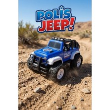 Craftivio Oyuncak Polis Jeep Arazi Aracı - Sürtmeli Off-Road Polis Arabası - Mavi/beyaz