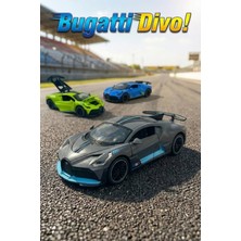 Craftivio Bugatti Divo Metal Model Araba Çek Bırak - Sesli ve Işıklı Kapıları Açılan Diecast Oyuncak 15 cm
