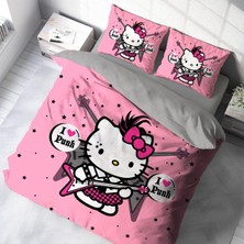 Sarel Hello Kitty Baskılı 3D Çift Kişilik Nevresim Takımı