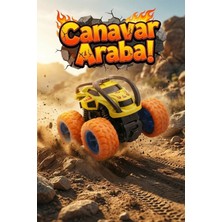 Craftivio 360 Derece Takla Atan Sürtmeli Canavar Kamyon - Darbeye Dayanıklı Monster Truck Oyuncak Araba Sarı