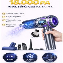 Moxti Araç Içi Süpürge LCD 18000PA Güçlü Vakum  Fırçasız Motor  Üfleme & Vakum