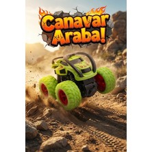 Craftivio 360 Derece Takla Atan Sürtmeli Canavar Kamyon - Darbeye Dayanıklı Monster Truck Oyuncak Araba Yeşil