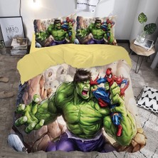 Sarel Yeşil Dev Baskılı 3D Çift Kişilik Nevresim Takımı