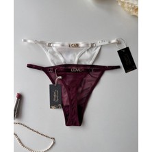 Intive Lingerie Valerie Arkası 'love' Yazılı Ağı Pamuklu Tül Tanga - Limited