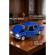 Craftivio Lada Vaz 2107 Metal Diecast Model Araba 1:24 Ölçek (18CM) Sesli Işıklı Çek Bırak Lacivert