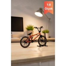 Craftivio Turuncu Yüksek Kaliteli Metal 1:8 Ölçek Bmx Bisiklet Standlı Koleksiyonluk Die Cast Model Bisiklet