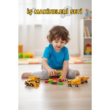 Craftivio 6'lı Metal Iş Makineleri Seti - Hareketli Kepçe Kamyon Vinç Dozer - Diecast Oyuncak Araba Seti