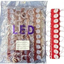 Powerr Led Aydınlatma 100 Adet 12 Volt 1.5 Watt Tek Lensli Kırmızı 3030 LED Modül IP65 1 Paket