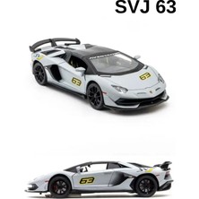 Craftivio Gri Işıklı Sesli 1:24 Ölçek Ince Detay Açılır Kapı Lamborghini Aventador Svj 63 Lüks Model Araba