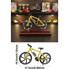 Craftivio Sarı Yüksek Kaliteli Metal 1:10 Ölçek Koleksiyonluk Die Cast Model Bisiklet