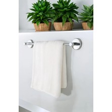 Akbelli Group 5 Yıl Garantili Deltaline Premium Krom ve Siyah Şık Yeni Model Paslanmaz Uzun Havlu Askısı Havluluk