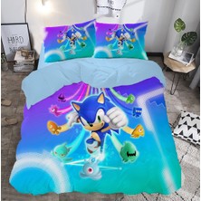 Sarel Kirpi Sonic Baskılı 3D Çift Kişilik Nevresim Takımı