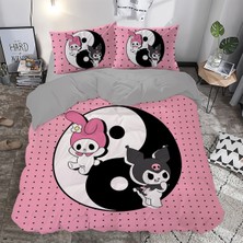 Sarel Sanrio Çizgi Film Baskılı 3D Çift Kişilik Nevresim Takımı