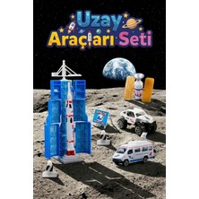Craftivio Uzay Istasyonu ve Araç Seti - Metal Gövdeli Uzay Arabası, Roket ve Aksesuarlar - Eğitici Oyuncak