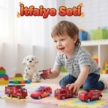 Craftivio 6'lı Metal Itfaiye Araç Seti - Diecast Oyuncak Itfaiye Timi - Dayanıklı Alaşım Model Araçlar