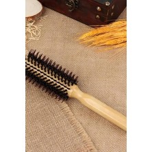 Gampus Profesyonel Kuaför Fön ve Saç Fırçası Tarak Yanmaz Ahşap Isıya Dayanıklı