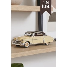 Craftivio Bej 1:24 Ölçek Die Cast Ince Detay 1950 Chevy Bel Air Oyuncak Metal Klasik Koleksiyon Model Araba