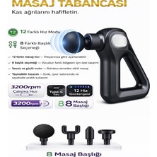 Moxti 8başlıklı Vurmalı Masaj Aleti Spor Sonrası Titreşimli Masaj Tabancası