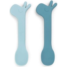 Done By Deer Done by Deer - Lalee - 2'li Silikon Kaşık Seti - Mavi