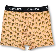Carnaval Socks Carnaval Kaplan Desenli Premium Pamuklu Erkek Boxer - Somon Renkli