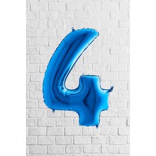 BenimMarifetlerim 4 Rakamı Mavi Folyo Balon 40 Inch 90 cm