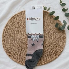 Ekinoks Fiyonk Desenli Dikişsiz Koton Kız Çocuk Külotlu Çorap - RYZEÇ013 - Gül Kurusu - 0 - 12 Ay Gül Kurusu