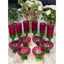 Atabey Home Collection 6 Kişilik 12 Parça Çift Renk Lüx Kahve Sunum Set- Ayaklı Kahve Yanı Su Bardağı