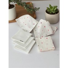 Nünü Anneçift Katlı Müslin Bebek Ağız Mendili, 6'lı , %100 Pamuklu Müslin, Çift Kat, 28X28 cm