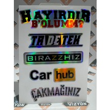 Hologram Kart Araba Arka Cam Yazıları 1 Adet Hologramlı Yeni Model