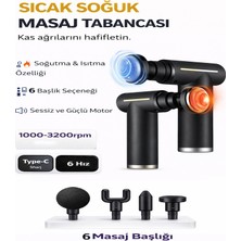 Moxti Sıcak ve Soğuk Terapili Masaj Tabancası - Şarjlı Isıtmalı Masaj Cihazı - Sporcu Masaj Aleti