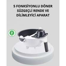 Narnuga 5 Fonksiyonlu Döner Rende Süzgeçli Çok Amaçlı Sebze Doğrayıcı Kaymaz Tabanlı