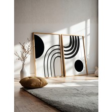 Fuart.Co Monokrom Ritim Duvar Dekorasyonu Için Ikili Poster Seti (Çerçevesiz) Shbfu