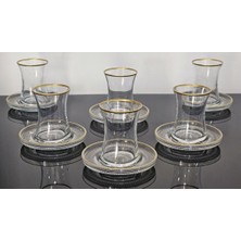 Atabey Home Çay Set 12 Parça 6 Kişilik Kaşıksız Model Büyük Bardak 155CC 6 Bardak 6 Tabak