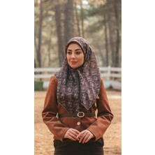 Lo'cella Pamuklu Soft Eşarp 4521-4 Siyah-Bordo