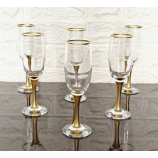 Atabey Home 6 Adet Kahve Yanı Su Bardağı Gold Detaylı & Lav 190CC