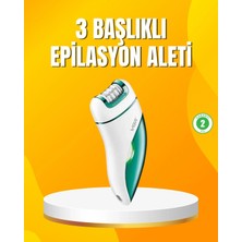 Narnuga Şarjlı 3’ü 1 Arada Vgr Epilatör LED Işıklı Suya Dayanıklı Hassas Bölge Epilasyon Makinesi