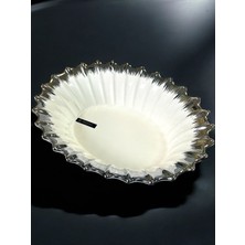 Roykıng Royking Lıne Sılver Oval Derin Sunum Tabak 30*24 Gbs 015